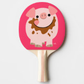 Cute Chocolate Cartoon Pig Ping Pong Paddle Tafeltennisbatje (Voorkant)