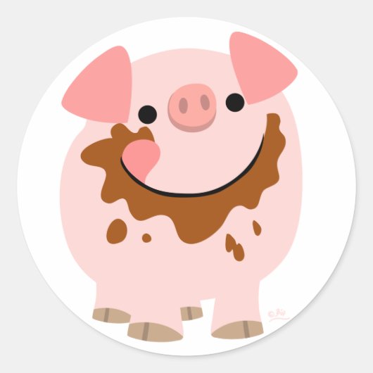 Cute Chocolate Cartoon Pig Sticker (Voorkant)