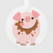 Cute Chocolate Cartoon Varkens AcrylOrnament Ornament (achterkant)