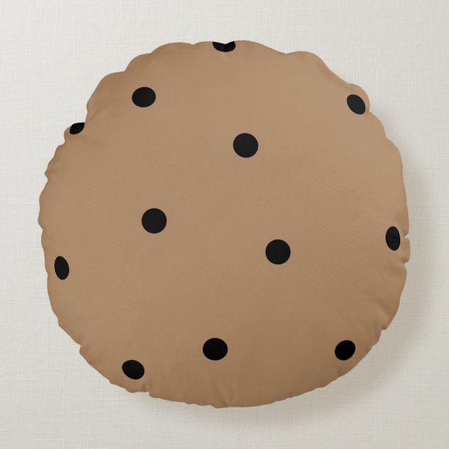 Cute Chocolate Chip Cookie Rond Kussen (Voorkant)