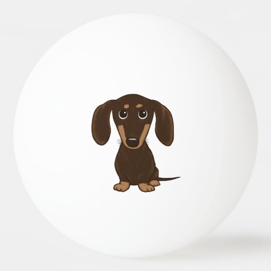 Cute Chocolate Dachshund | Cartoon Wiener Dog Pingpongballen (Voorkant)