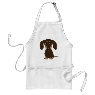 Cute Chocolate Dachshund Cartoon Wiener Dog Standaard Schort