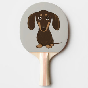 Cute Chocolate Dachshund   Cartoon Wiener Dog Tafeltennisbatje
