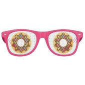 Cute Chocolate Donut with Sprinkles Retro Zonnebril (Voorkant)