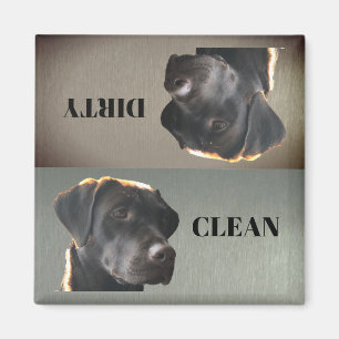 Cute Chocolate Lab Clean Dirty Dishwaser Magnet Magneet