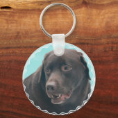 Cute Chocolate Lab Sleutelhanger (Voorkant)