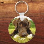 Cute Chocolate Labrador Custom Sleutelhanger (Voorkant)