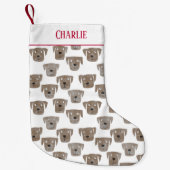 Cute Chocolate Labrador Retriever Dog Aangepaste n Kleine Kerstsok (Voorkant)