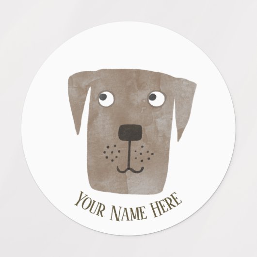 Cute Chocolate Labrador Retriever Dog Aangepaste n Labels (Design 1)