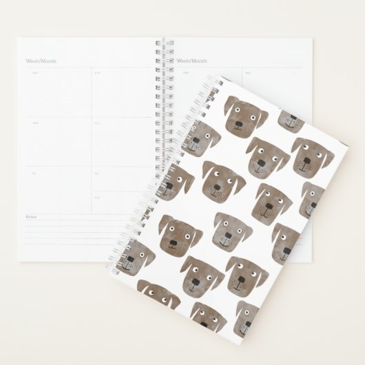 Cute Chocolate Labrador Retriever Dog Art Planner (Display)