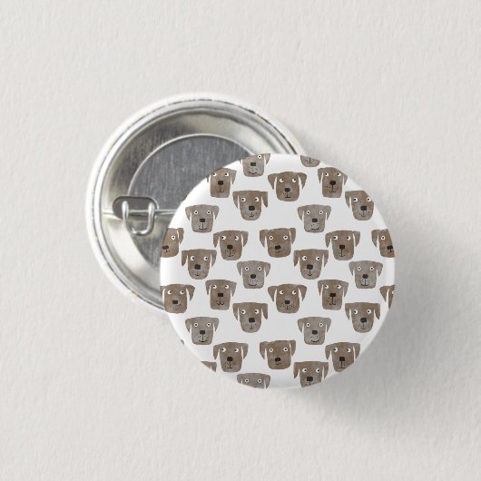 Cute Chocolate Labrador Retriever Dog Button (Voorkant /achterkant)