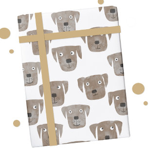 Cute Chocolate Labrador Retriever Dog Patroon Cadeaupapier