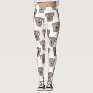 Cute Chocolate Labrador Retriever Dog Patroon Leggings