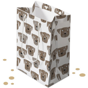 Cute Chocolate Labrador Retriever Dog Patroon Medium Cadeauzakje
