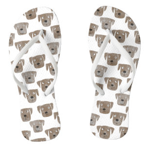 Cute Chocolate Labrador Retriever Dog Patroon Teenslippers