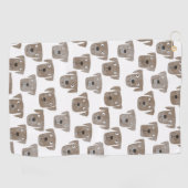 Cute Chocolate Labrador Retriever Dog Waterverf Golfhanddoek (Horizontaal)