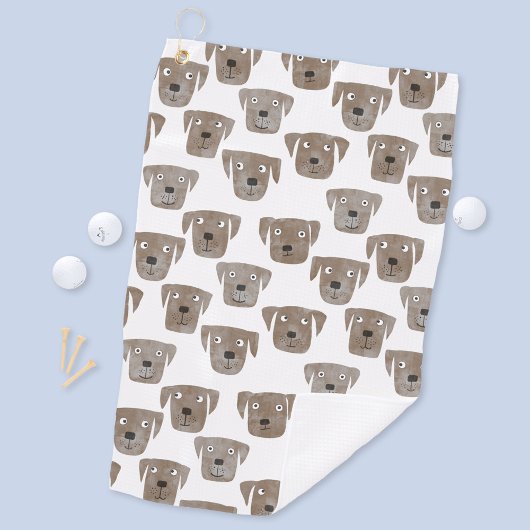 Cute Chocolate Labrador Retriever Dog Waterverf Golfhanddoek