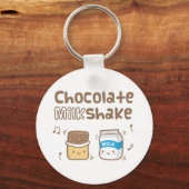 Cute Chocolate Milkshake Doodle voor haar Sleutelhanger (Voorkant)