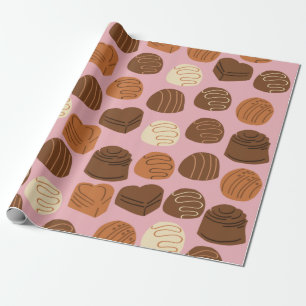Cute Chocolate Pralines Verpakkingspapier Cadeaupapier