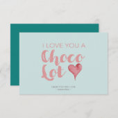 Cute Chocolate Pun Typography Green Bedankkaart (Voorkant / Achterkant)