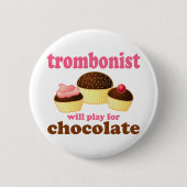 Cute Chocolate Trombone Button (Voorkant)
