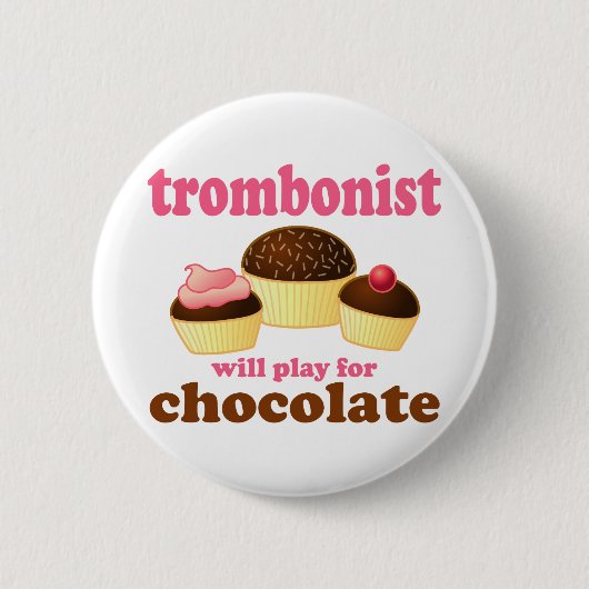 Cute Chocolate Trombone Button (Voorkant)