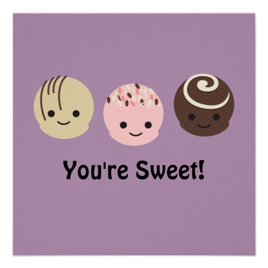 Cute Chocolate Truffels Perfect Poster (Voorkant)