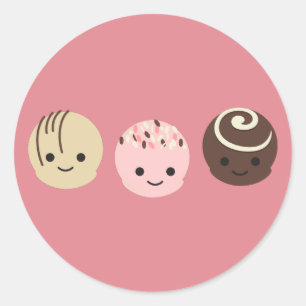 Cute Chocolate Truffels Ronde Sticker