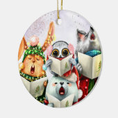 Cute Choir Animals Leerster keramiek Keramisch Ornament (Links)
