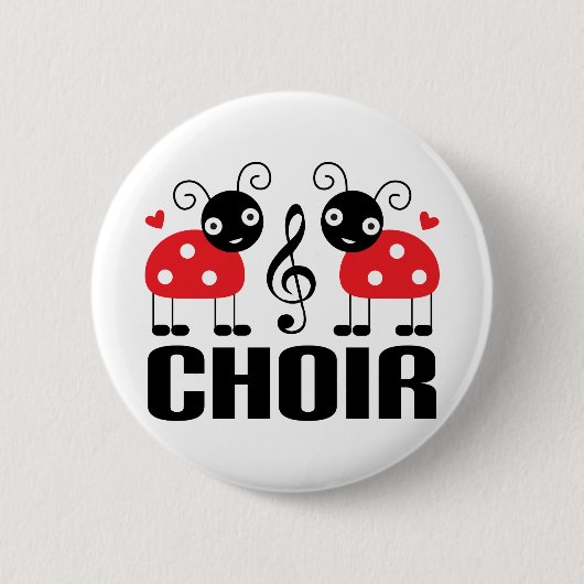 Cute Choir Red Ladybugs Ronde Button 5,7 Cm (Voorkant)