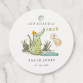 Cute Chomp Alligator in Swamp Any Age Birthday Bedankjes Labels (Voorkant)