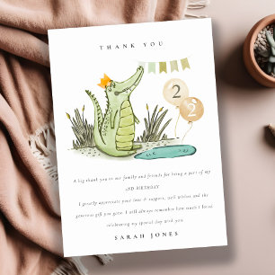 Cute Chomp Alligator in Swamp Any Age Birthday Bedankkaart