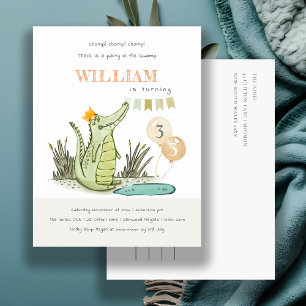 Cute Chomp Alligator in Swamp Any Age Birthday Briefkaart