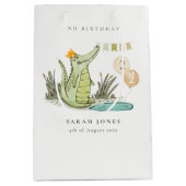 Cute Chomp Alligator in Swamp Any Age Birthday Medium Cadeauzakje (Voorkant)