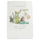 Cute Chomp Alligator in Swamp Any Age Birthday Medium Cadeauzakje (Achterkant)
