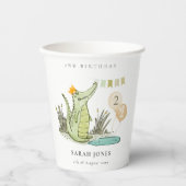 Cute Chomp Alligator in Swamp Any Age Birthday Papieren Bekers (Voorkant)