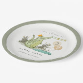 Cute Chomp Alligator in Swamp Any Age Birthday Papieren Bordje (Gekanteld)