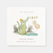 Cute Chomp Alligator in Swamp Any Age Birthday Servet (Voorkant)