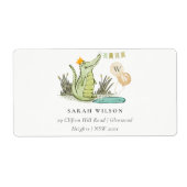 Cute Chomp Alligator in Swamp Balloon Adres Etiket (Voorkant)