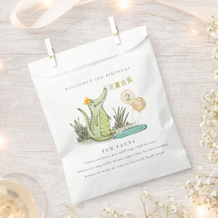 Cute Chomp Alligator in Swamp Fun Facts Birthday Bedankzakje