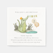 Cute Chomp Alligator in Swamp Fun Facts Birthday Servet (Voorkant)