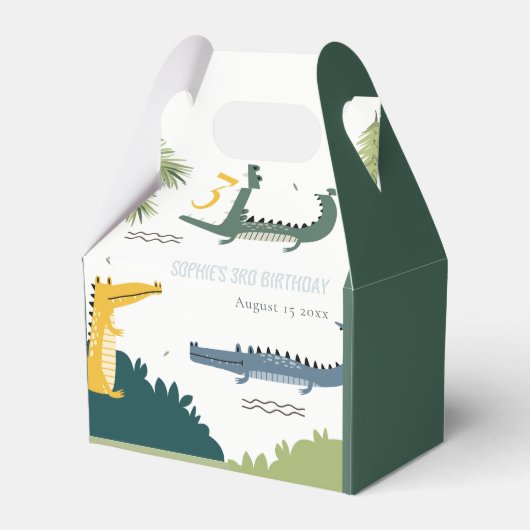 Cute Chomp Alligator Swamp Elke leeftijdscategorie Bedankdoosjes (Voorkant Zijde)