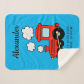 Cute choo choo former bébé sherpa couverture avec (Devant (Horizontal))