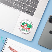 Cute Christian MERRY CHRISTMAS Mushroom Sticker (Laptop met iPhone)