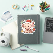 Cute Christmas Axolotl Sticker – Holiday Ornament  (Couverture iPad)