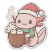 Cute Christmas Axolotl Sticker – Hot Cocoa Kawaii  (Devant)