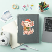 Cute Christmas Axolotl Sticker Kawaii Gingerbreard (Couverture iPad)