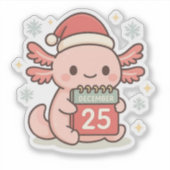 Cute Christmas Axolotl Sticker Kawaii Holiday  (Devant)