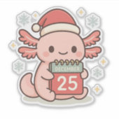 Cute Christmas Axolotl Sticker | Kawaii Holiday (Devant)