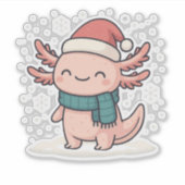 Cute Christmas Axolotl Sticker | Kawaii Winter  (Devant)